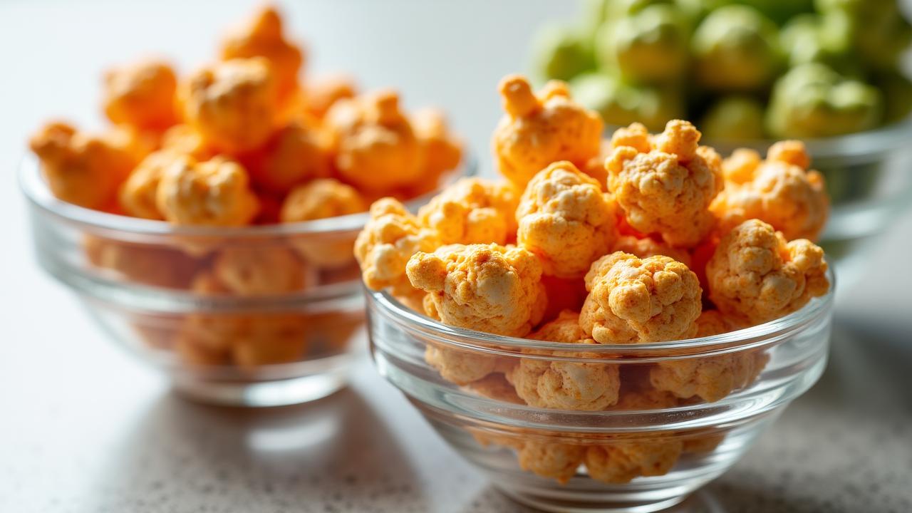 Gourmet popcorn samples displayed professionally