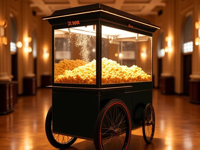 Professional popcorn cart service at a corporate gala