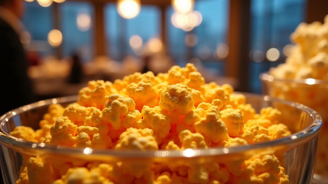 A sophisticated event setting in Toronto with gourmet popcorn being served at a high-end gala.