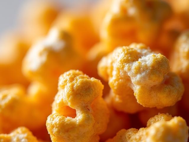 Close up of golden maple glazed popcorn